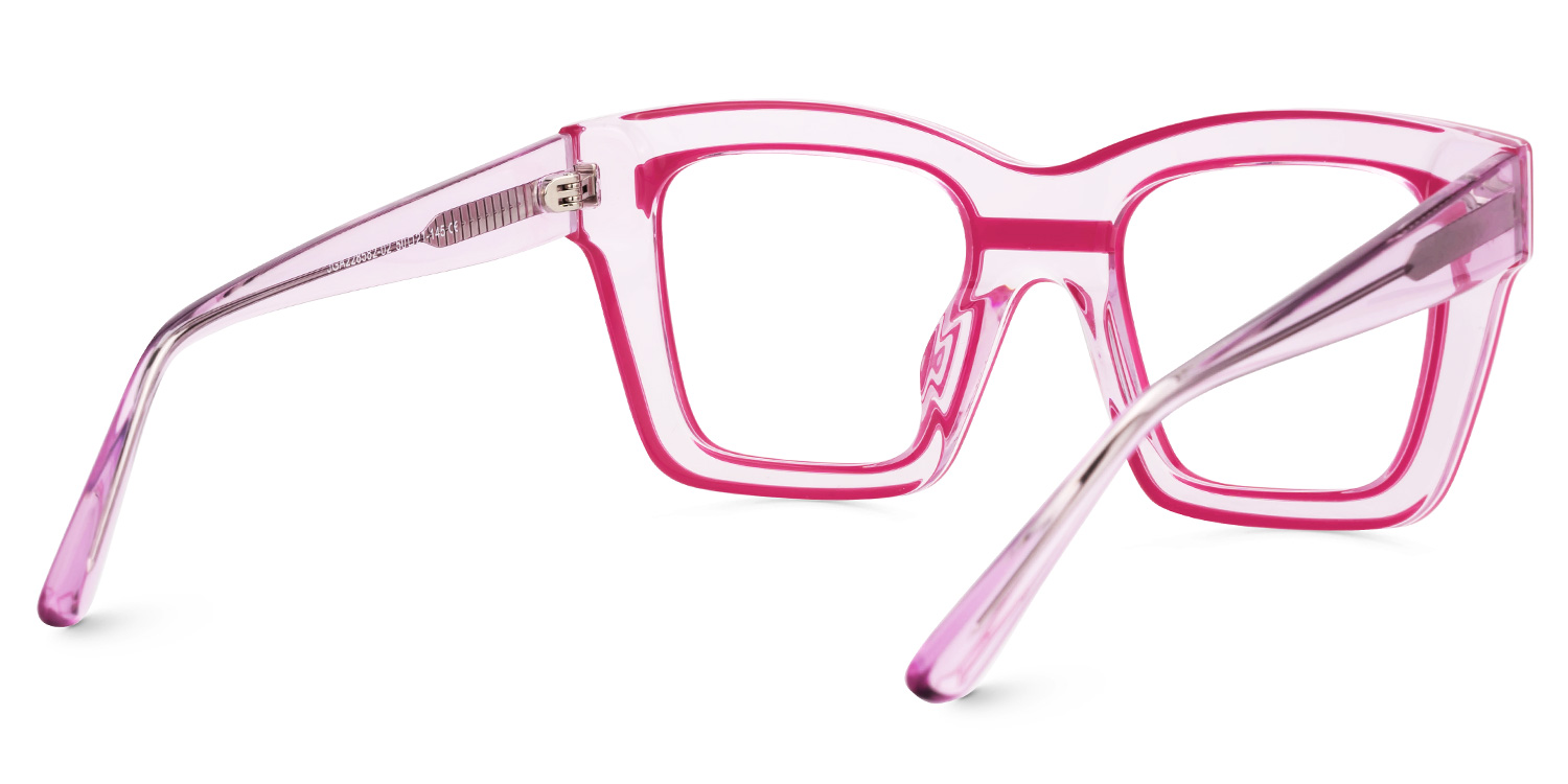 Legette Designer Eyeglasses in Square Pink Frame3