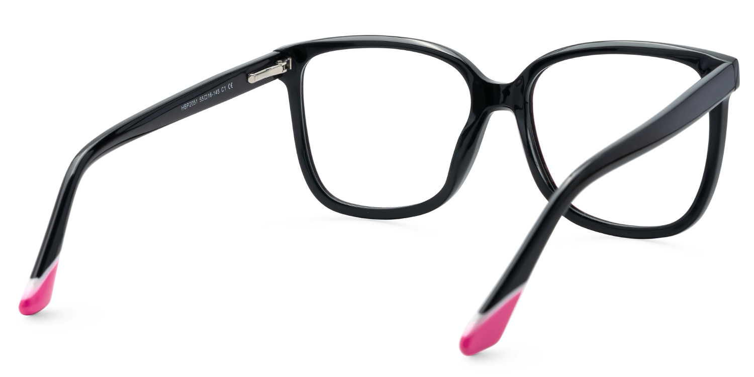 Mechelle Square Black Glasses3