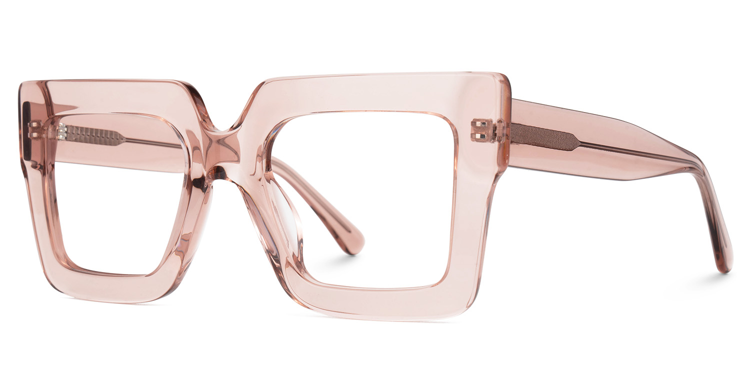 Brandon Champagne Eyeglasses and Square Wide Frames1
