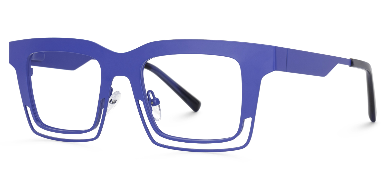 ZEELOOL Evan Rectangle Blue Glasses