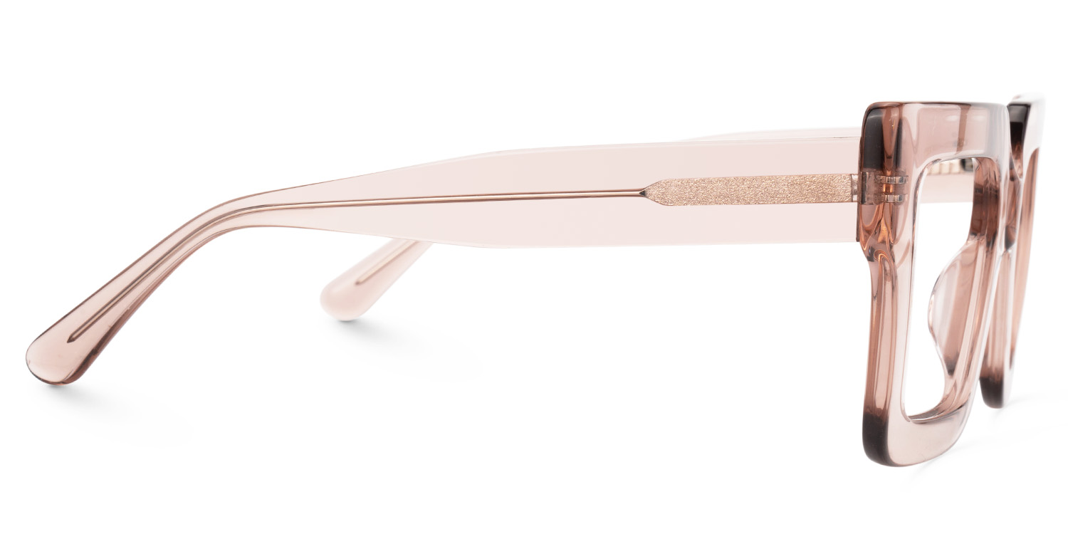 Brandon Champagne Eyeglasses and Square Wide Frames2