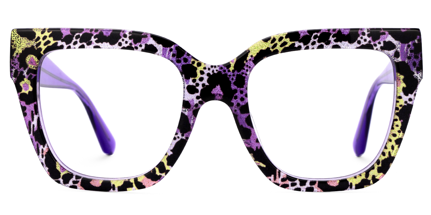 Affordable Snake Print Frame Ruby Square Glasses | Zeelool0