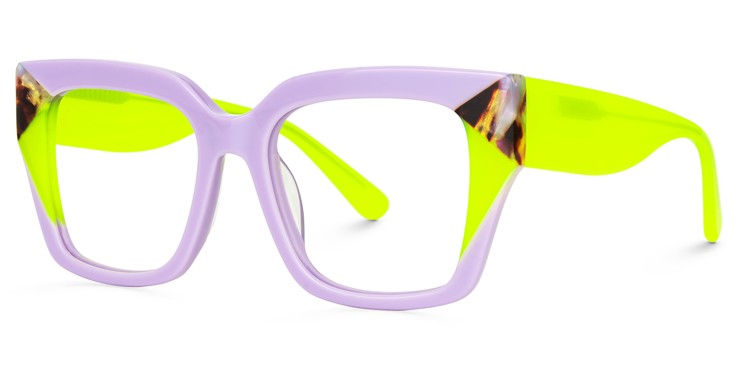 ZEELOOL Clody Square Lavender Glasses