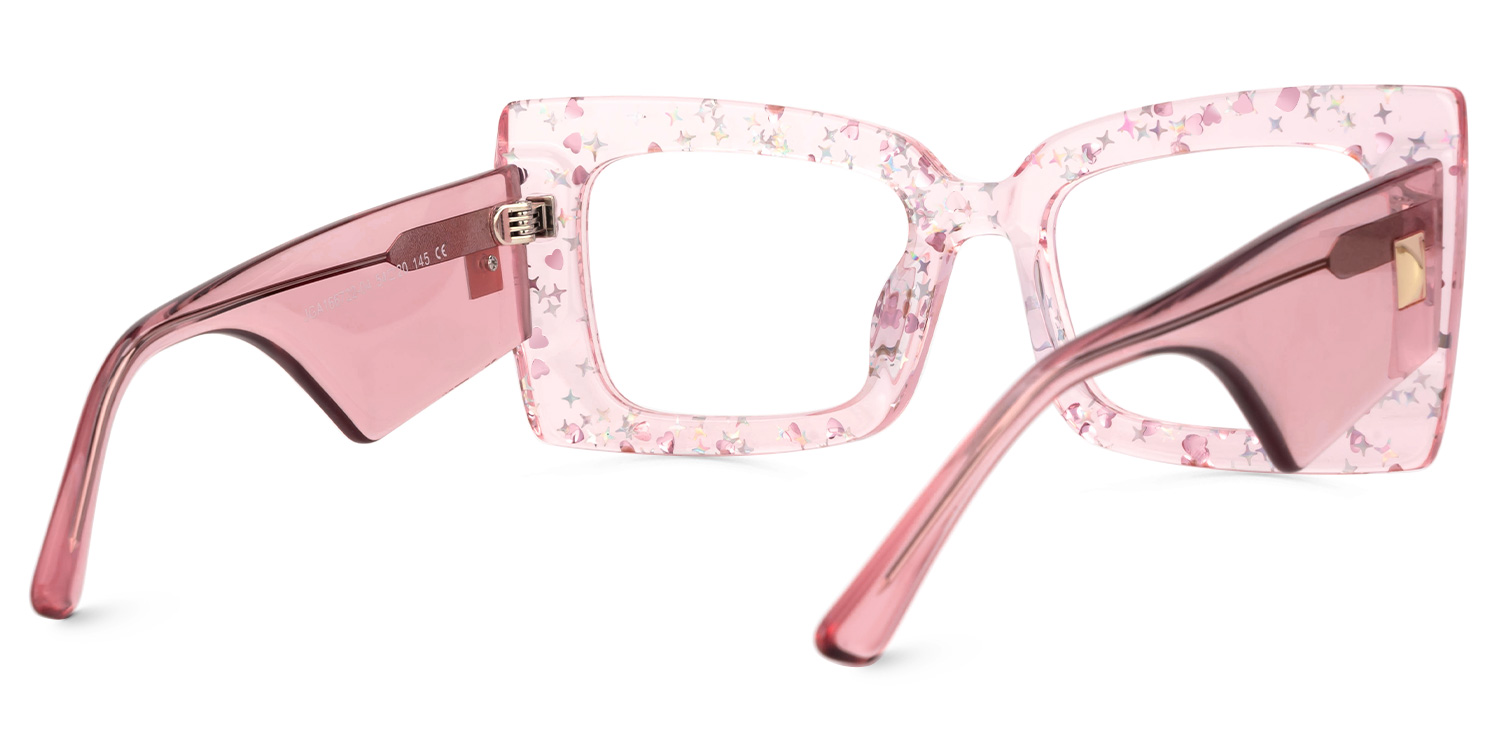 Mitia Rectangle Pink Glasses3