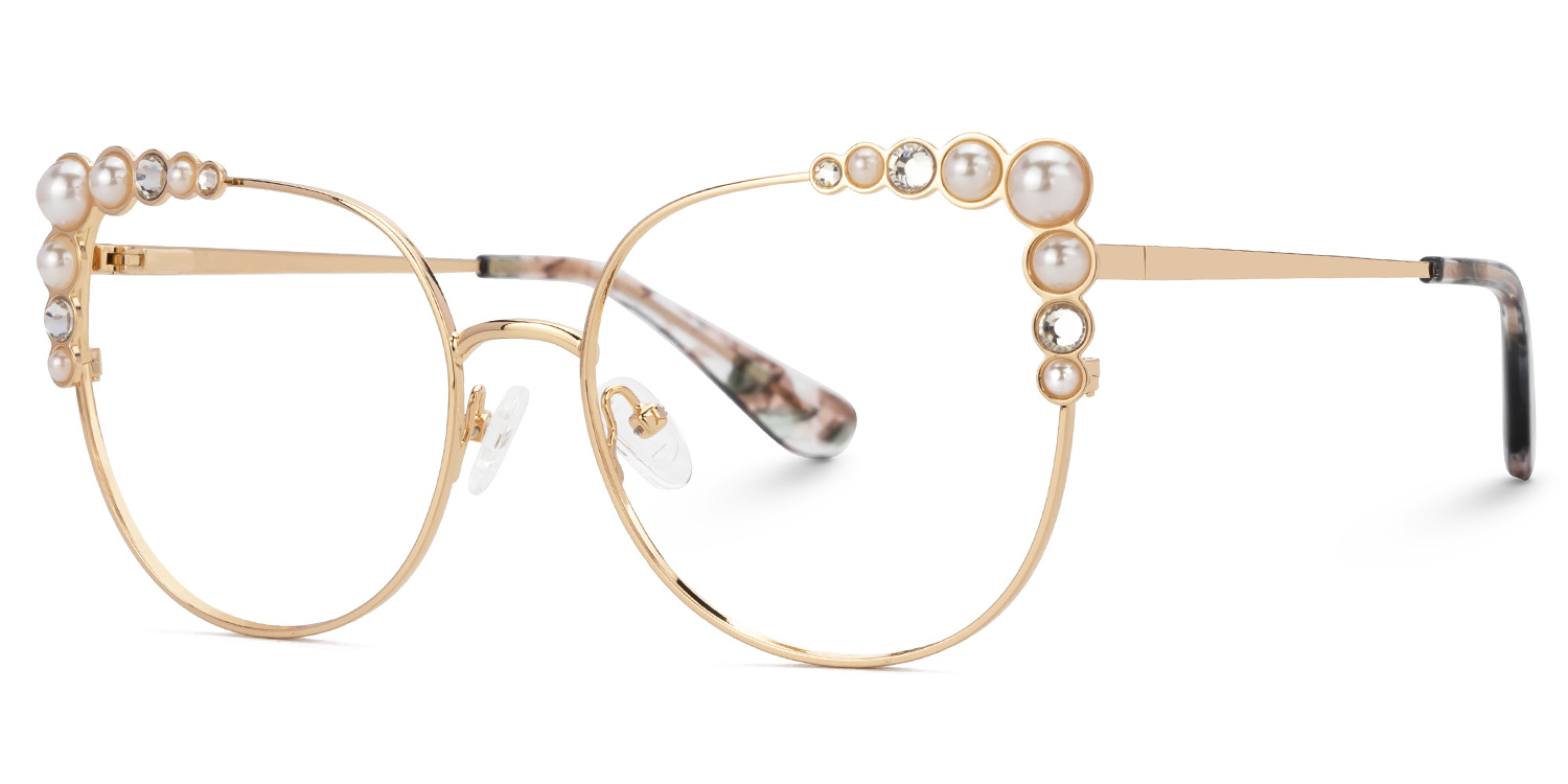 Wallice Cateye Gold Glasses1