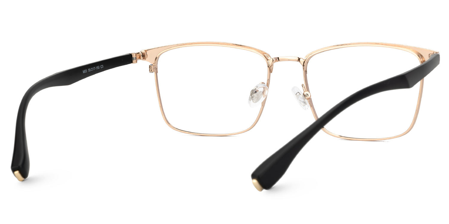 Eaddy Gold Eyeglasses with Rectangle Shape | Zeelool Optical3