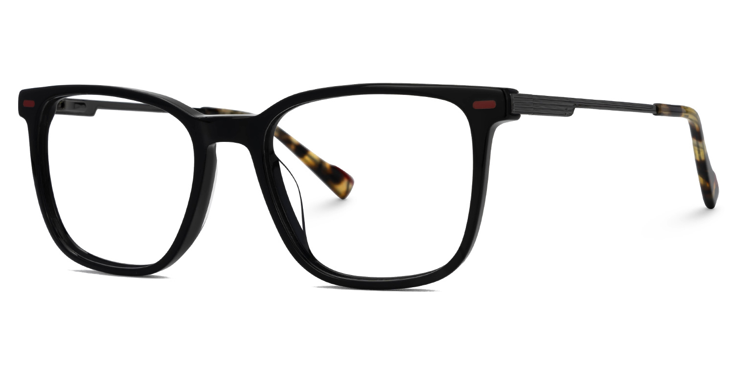Dirrib Rectangle Black Color Frame Glasses for Men | Zeelool1