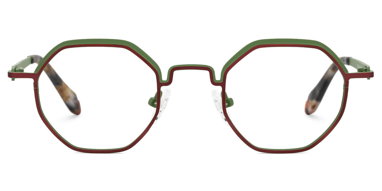 Jovette Geometric Green Glasses0