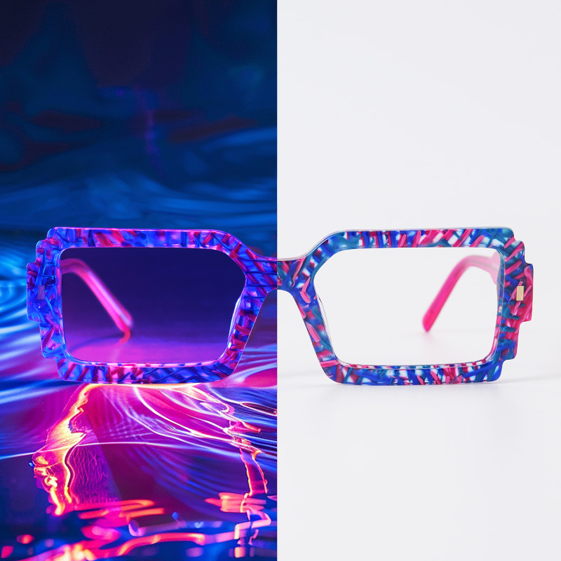 Frederick Bright Color Bold Rectangle Glasses | Zeelool5