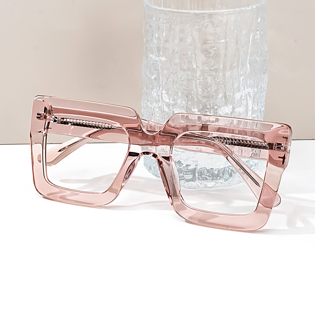 Brandon Champagne Eyeglasses and Square Wide Frames4