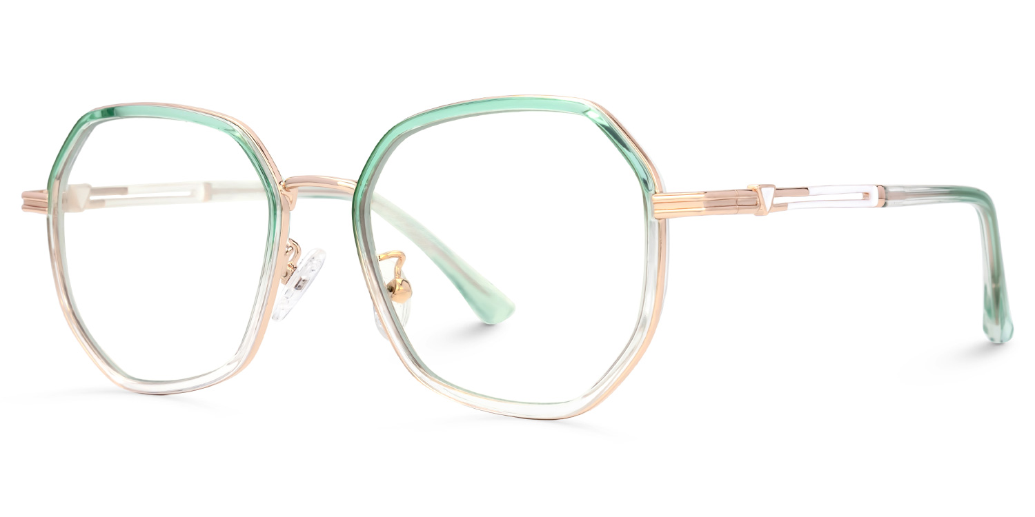 Frazier Green Geometric Glasses | Zeelool1