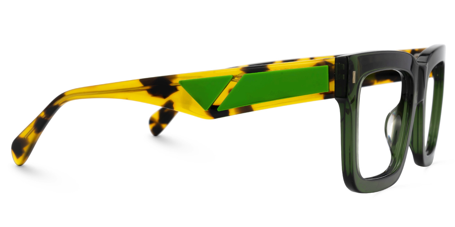 Shirmme Square Green Glasses2
