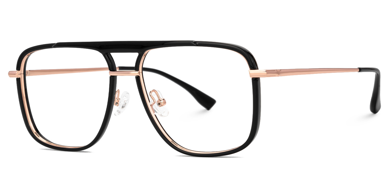 ZEELOOL Caudle Aviator Black Glasses