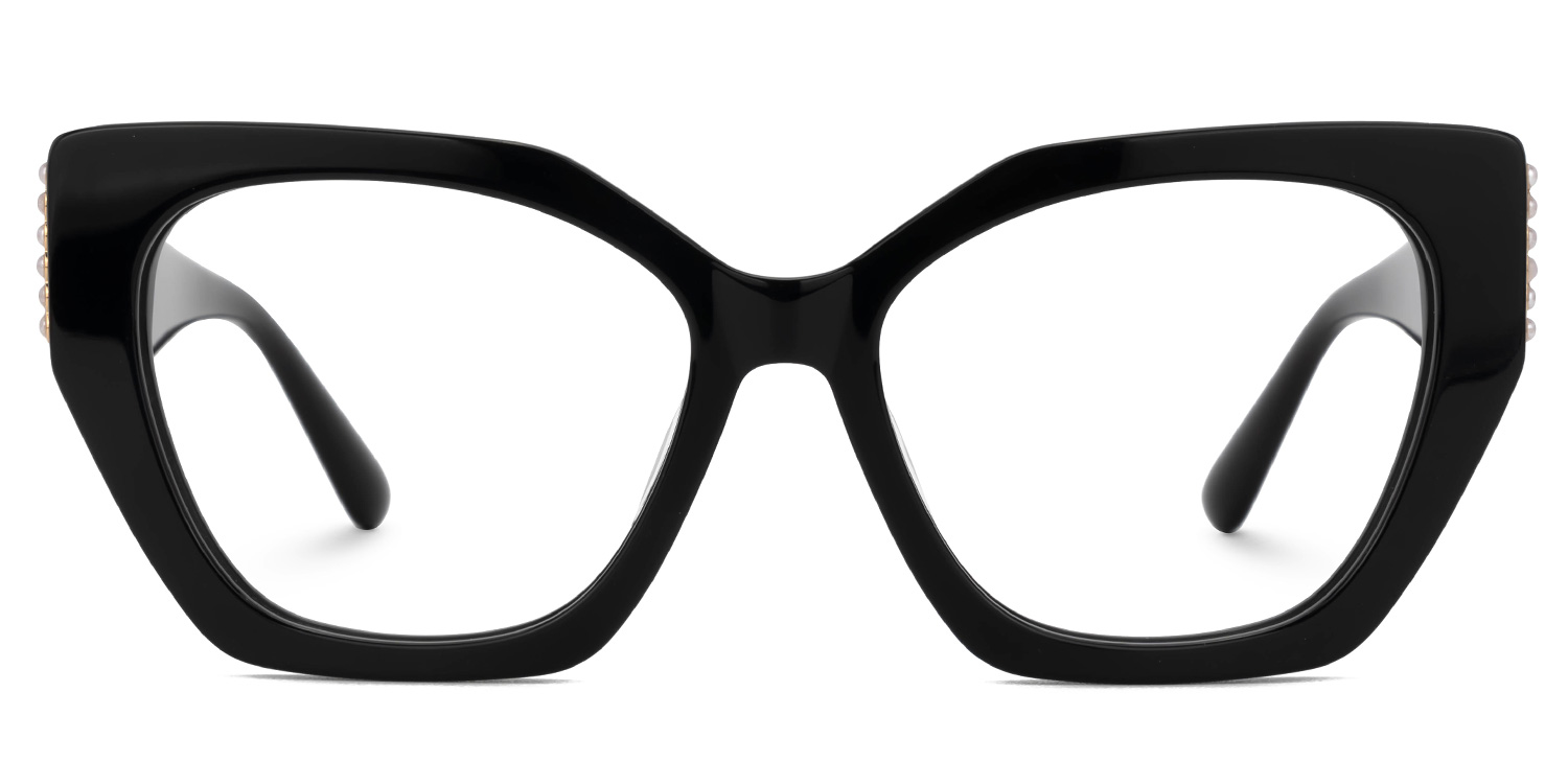 Tillman Acetate Geometric Black Frame Glasses | Zeelool0