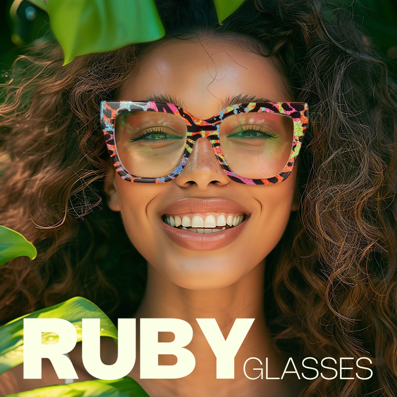 Ruby Square Leopard Print Glasses4