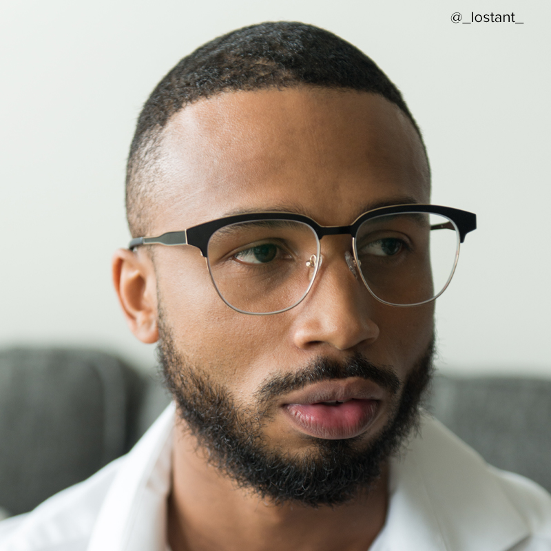 Wren Browline Black-Gold Glasses