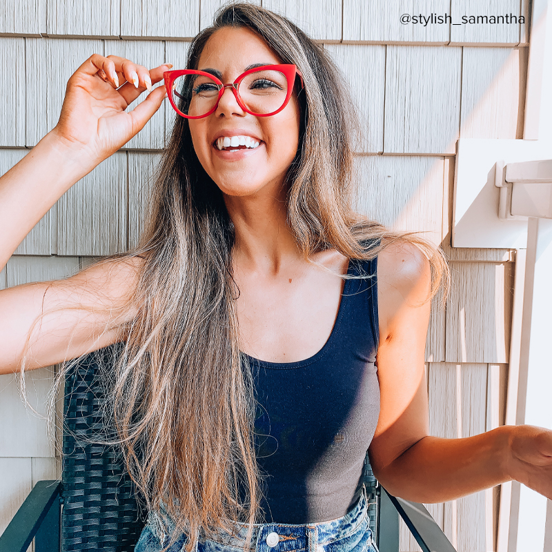 Jacqueline Cat Eye Red Glasses8