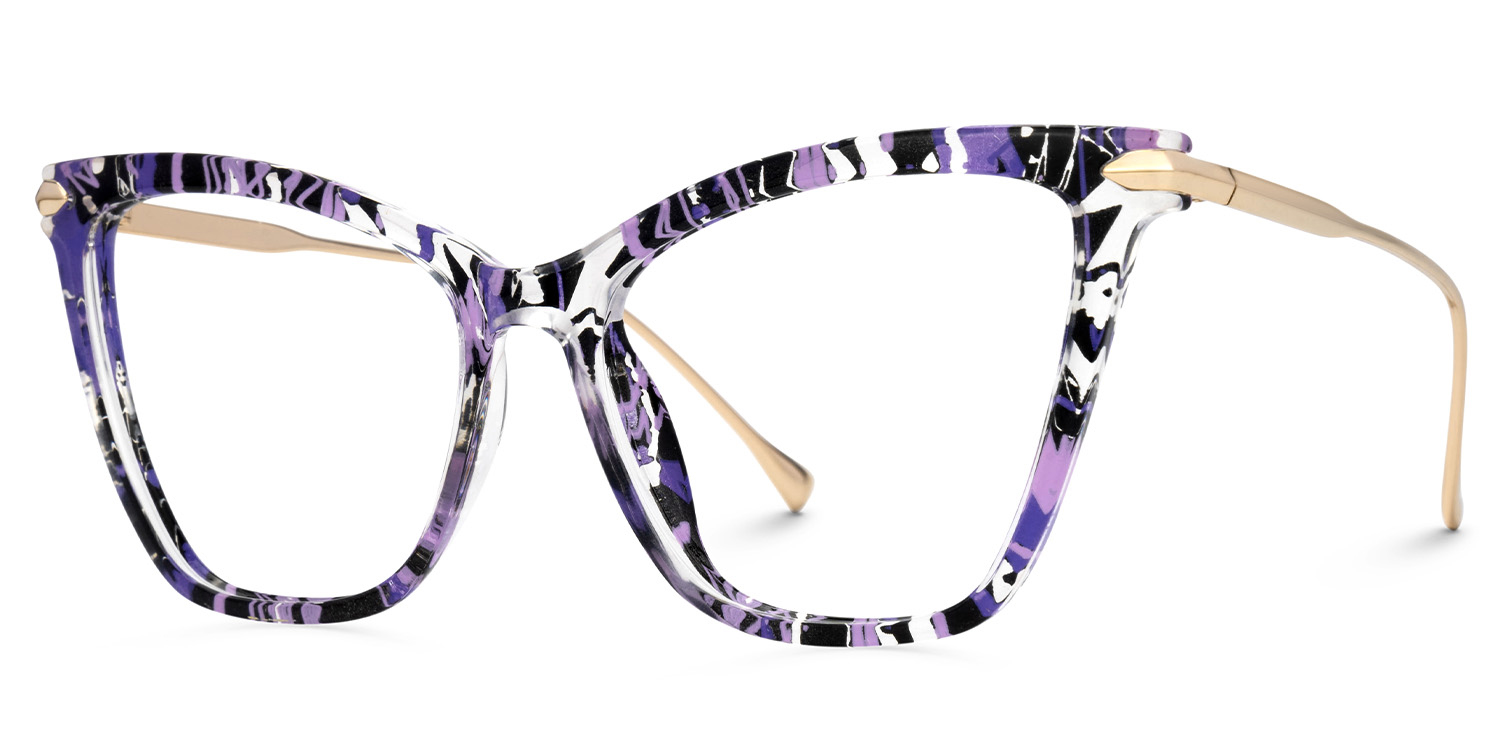 ZEELOOL Hilary Butterfly Purple Striped Glasses