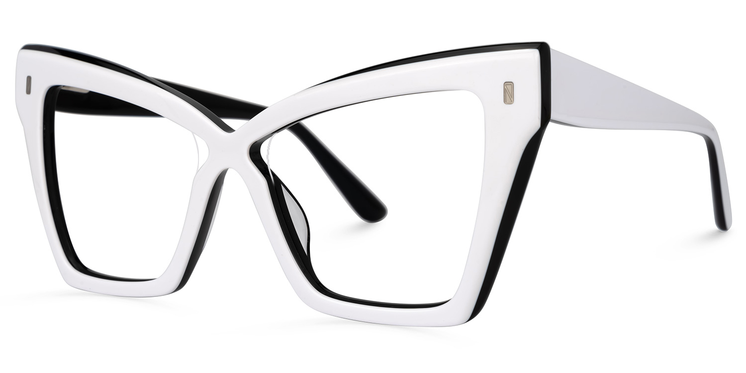 Midgett Cateye White Glasses1