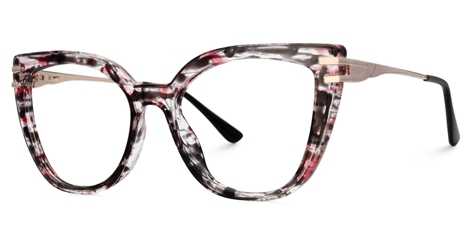 Fillery Cateye Pink-Floral Full-Frame Glasses | Zeelool1
