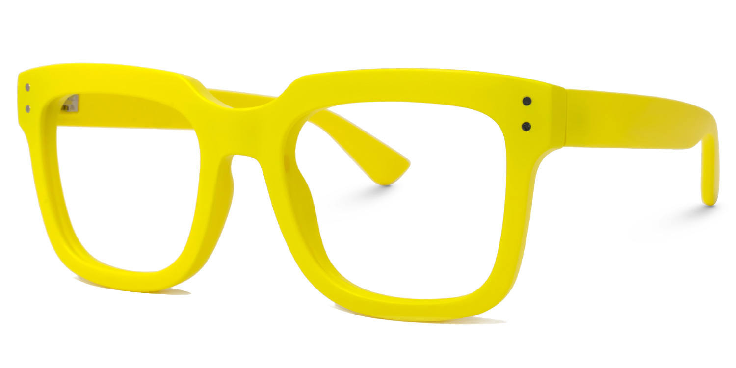 Liizbeett Square Yellow Frame Glasses | Zeelool Optical1