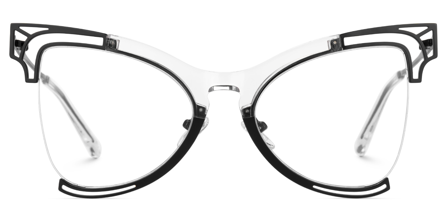 Phillisa Designer Eyeglasses in Butterfly Black Frame0