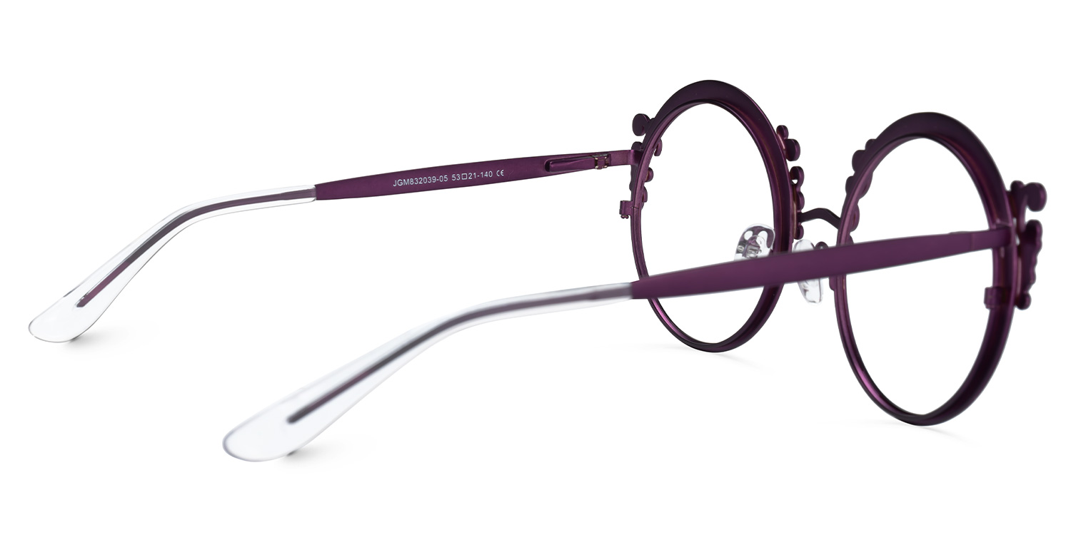 Nelida Round Purple Glasses3