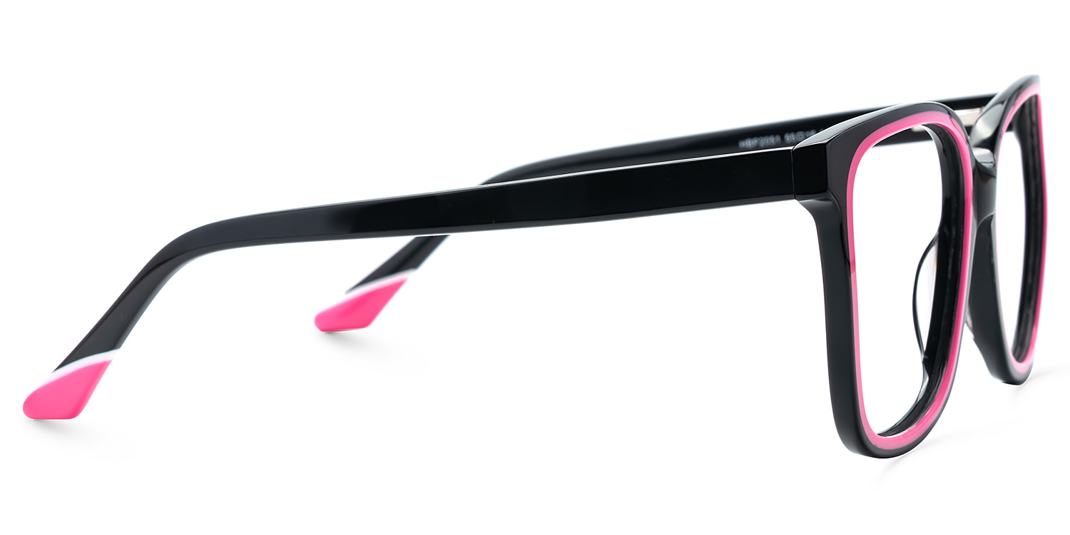 Mechelle Square Black Glasses2