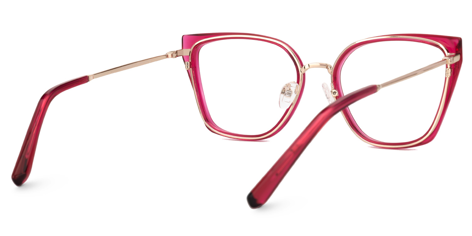 Martine Square Bright-Pink Glasses3
