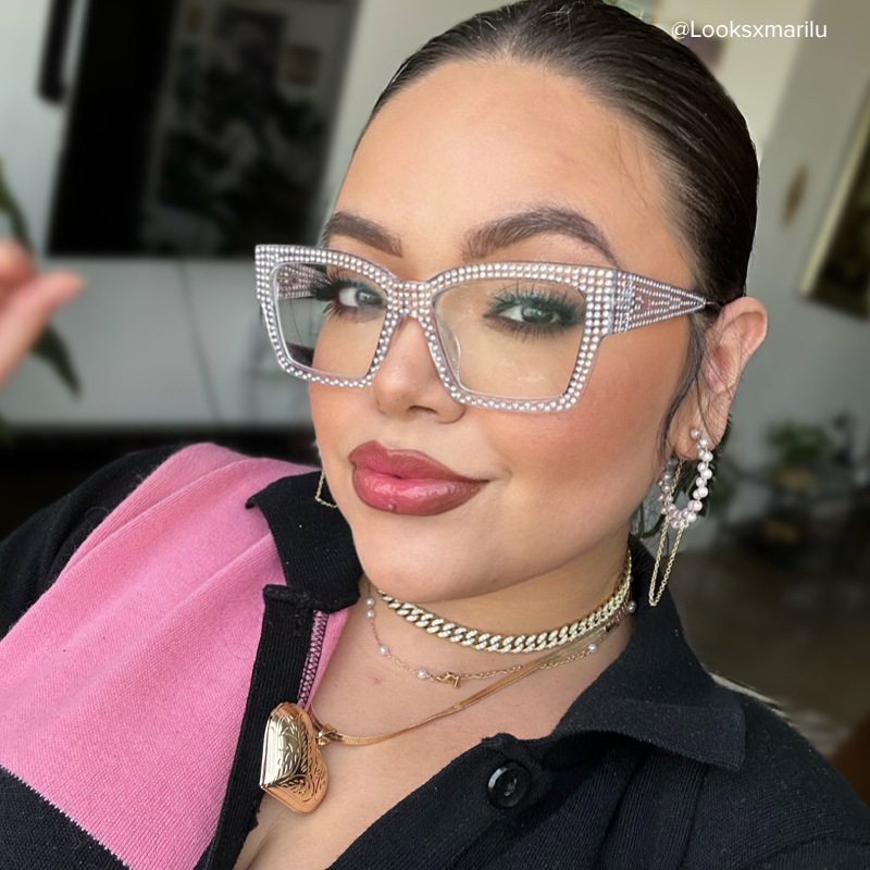 Drayton Square Crystal Glasses | Zeelool Glasses9