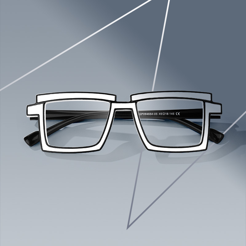 Zephyr Rectangle White Glasses