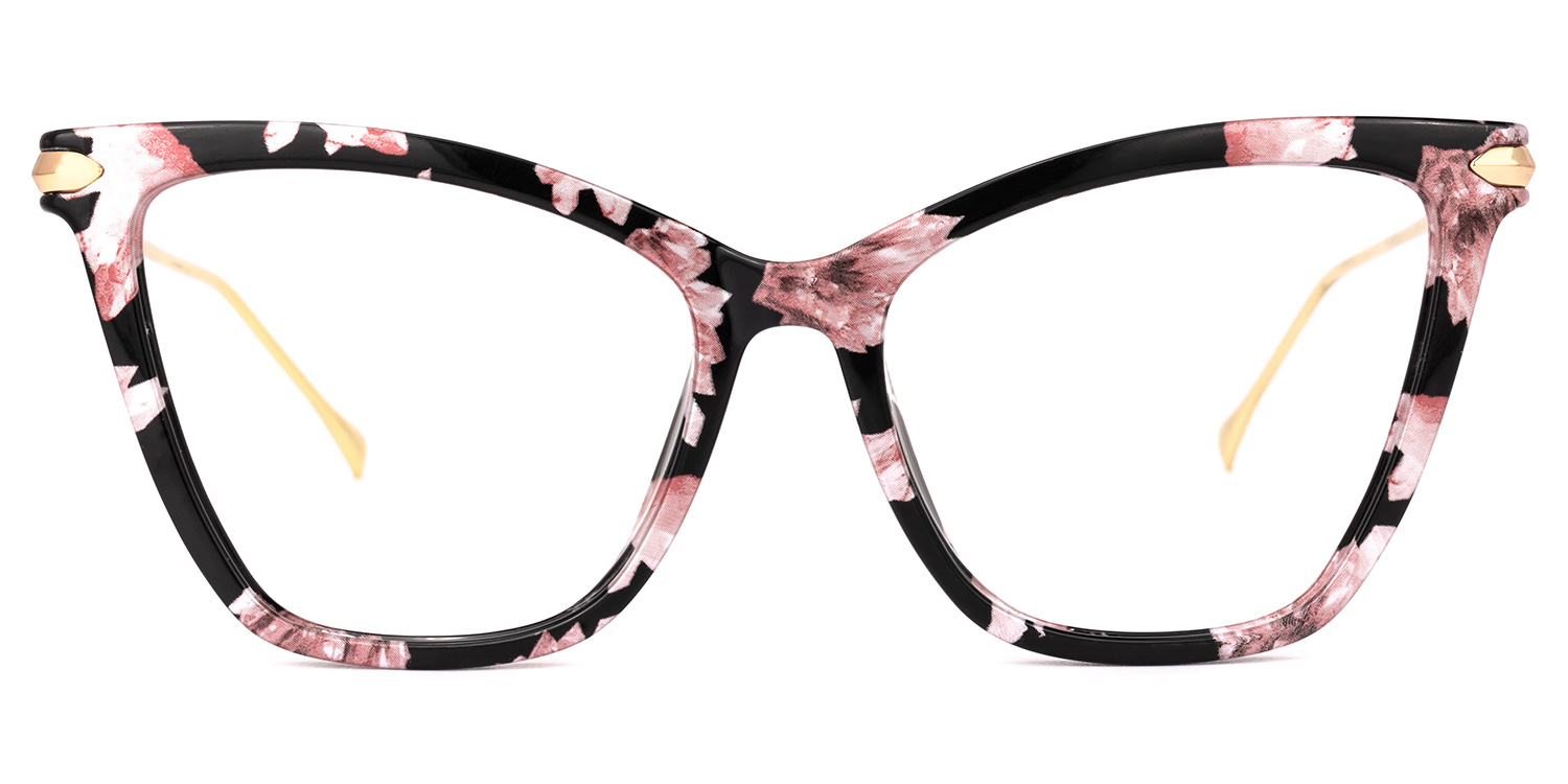 Hilary Butterfly Pink Floral Eyeglasses | Zeelool Optical0