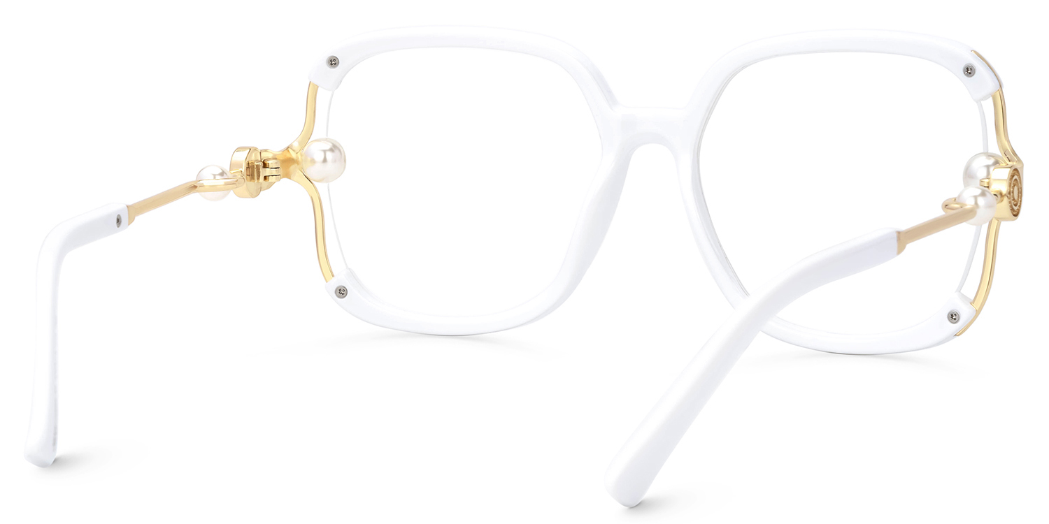 Jeania Square White Glasses3