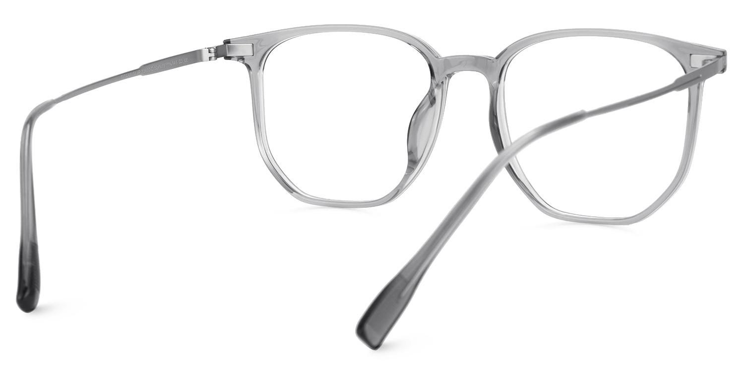 Bianca Mixed-Materials Geometric Gray Frame Glasses | Zeelool3