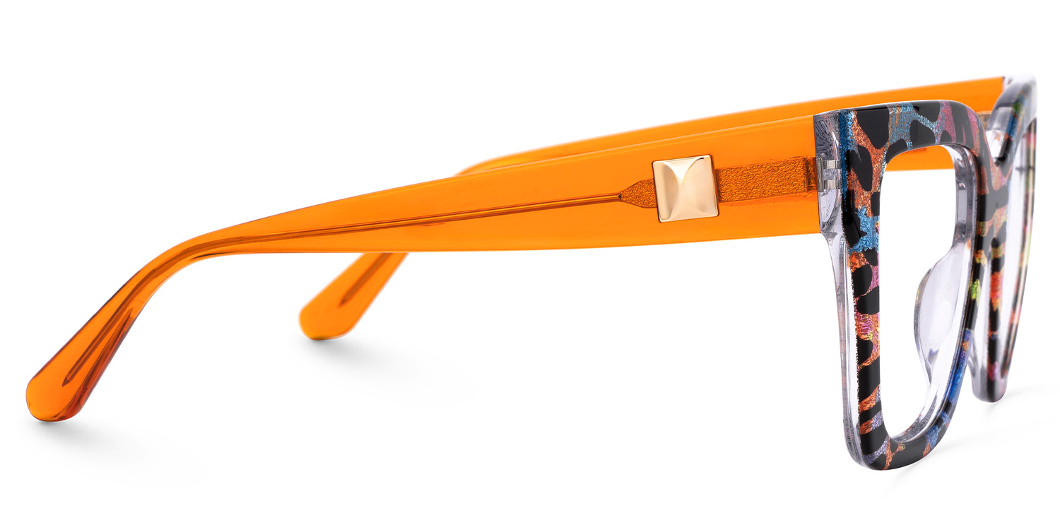 Affordable Leopard Print Frame Ruby Square Glasses | Zeelool4