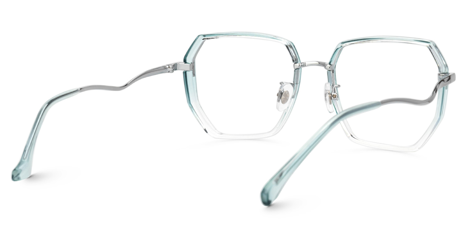 Javonia Blue Geometric Frame Glasses Online | Zeelool Optical3