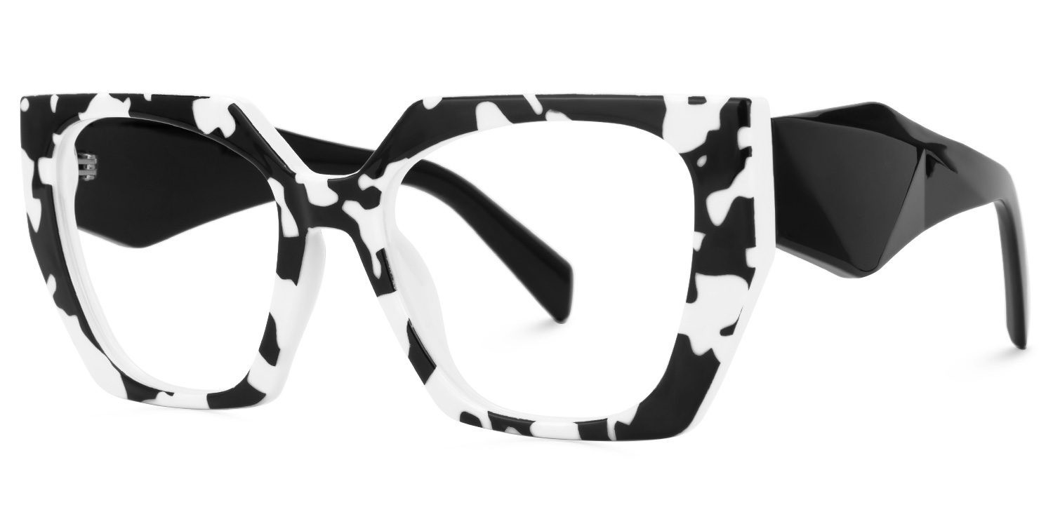 ZEELOOL Sileidy Geometric Black-White Glasses