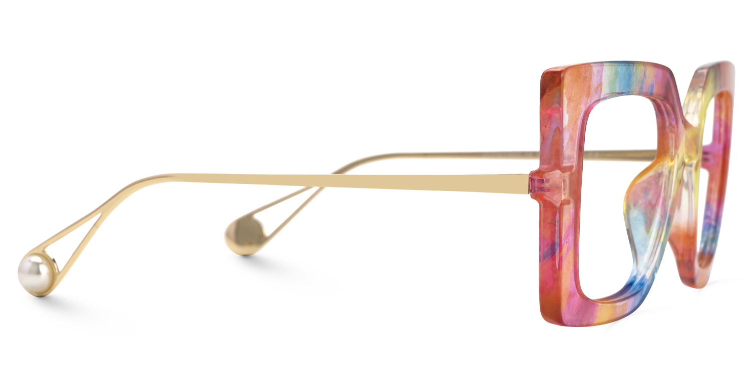 Affordable Multicolor Frame Qatar Square Glasses | Zeelool2