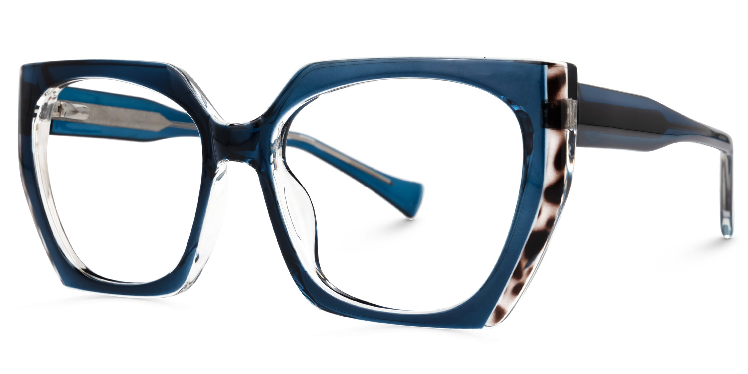 Geometric Sallyann Blue Glasses on sale -Zeelool Glasses2