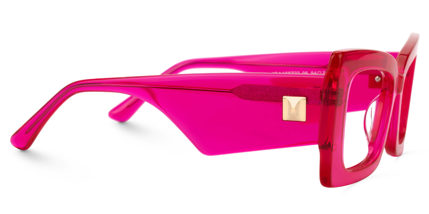 Mitia Rectangle Neon-Pink Glasses2