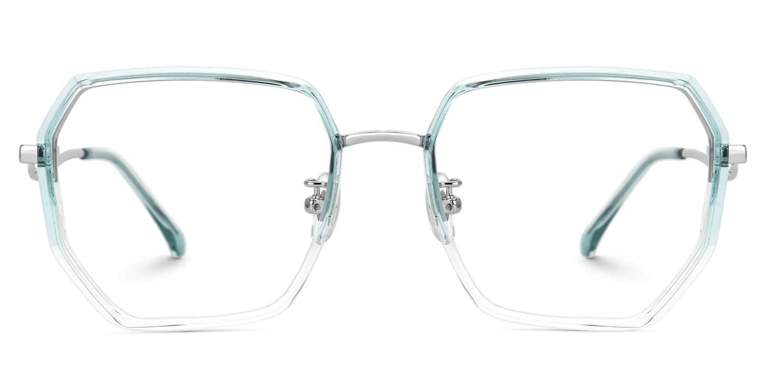 Javonia Blue Geometric Frame Glasses Online | Zeelool Optical0