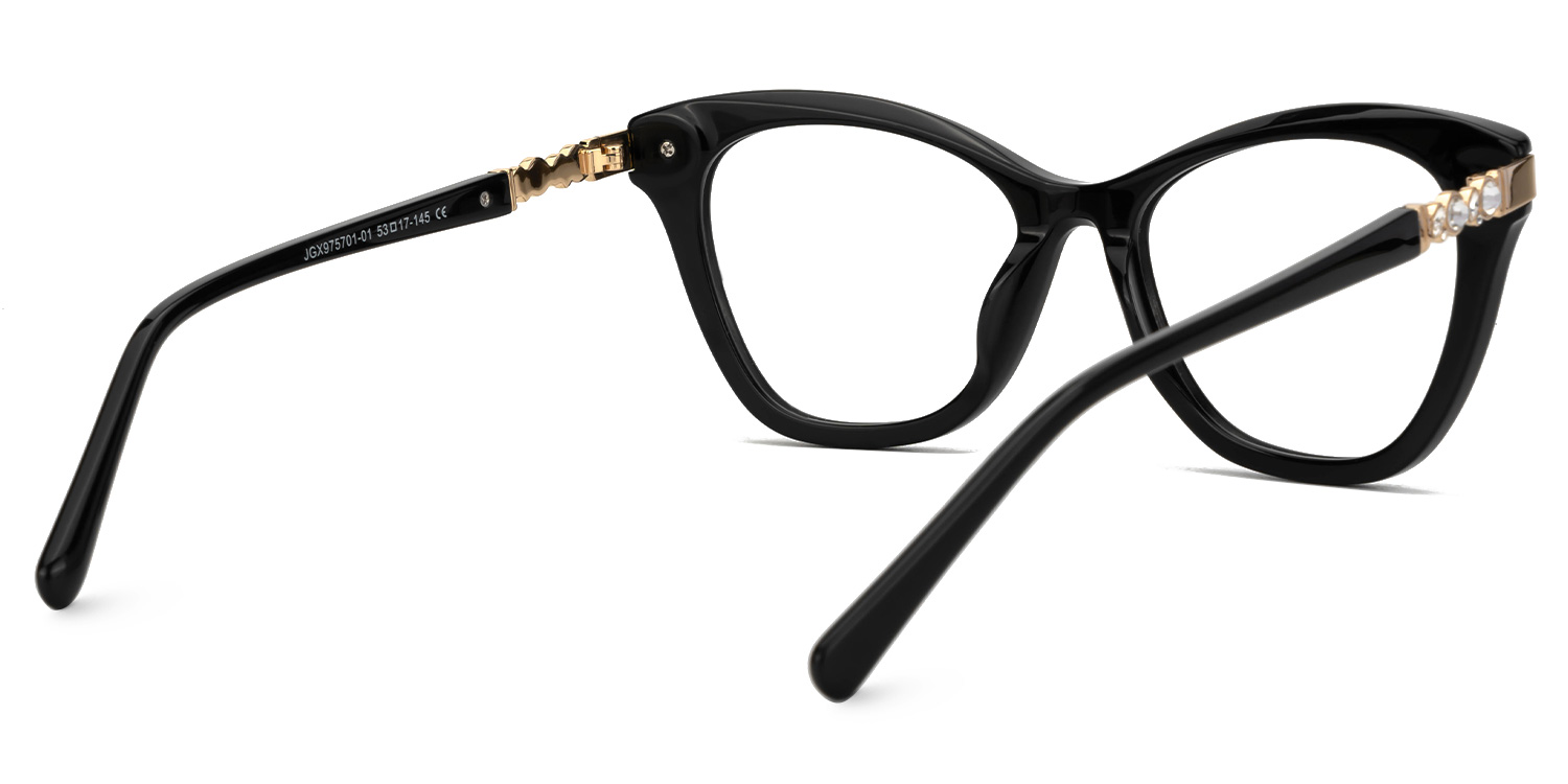 Cledus Cateye Black Glasses3