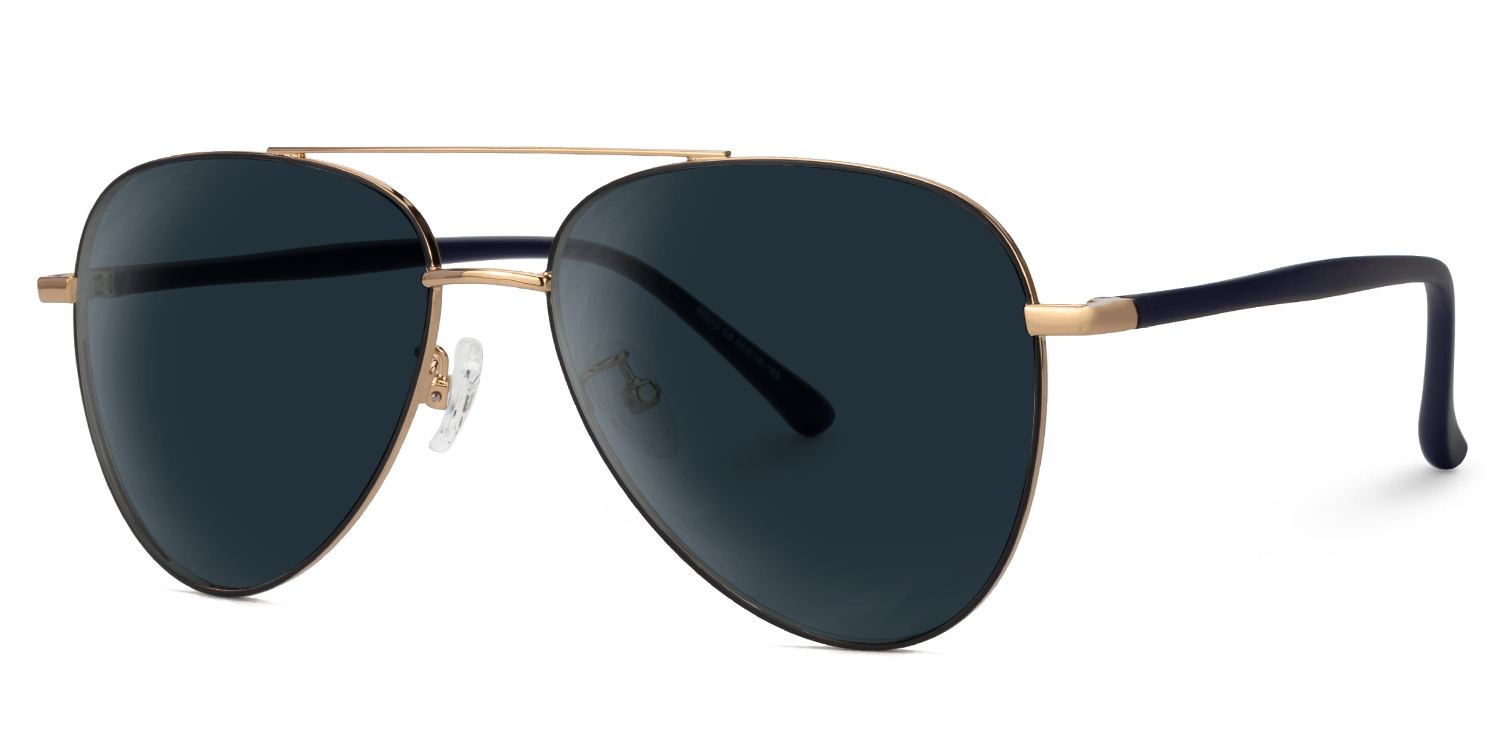 Paige Aviator Black-Gold Sunglasses | Zeelool Glasses1