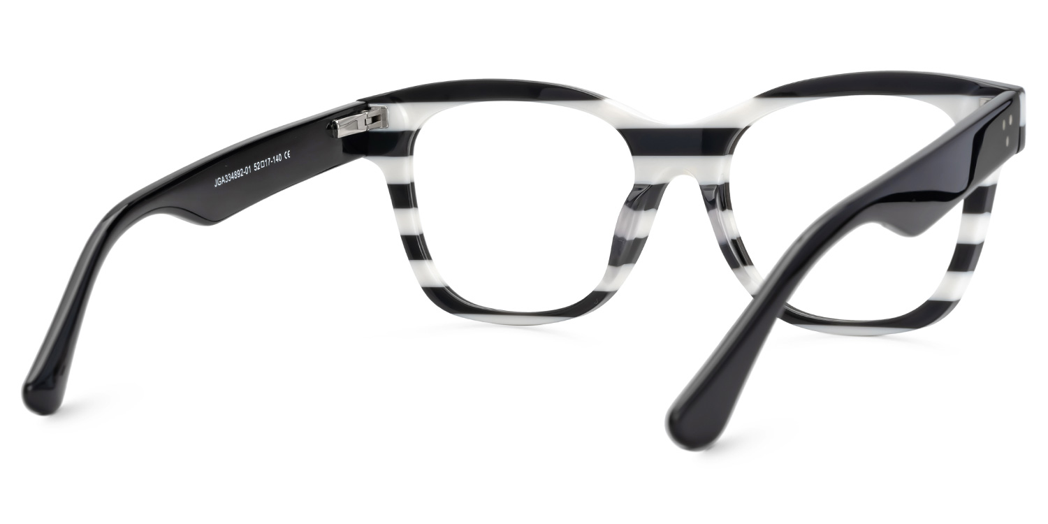 Roberto Square Black-White Glasses3