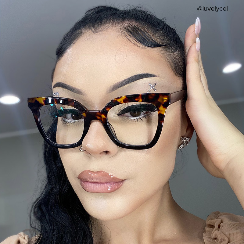 Meka Square Two-Tone Glasses | Zeelool Glasses4