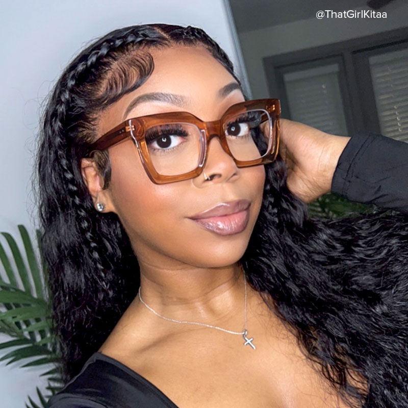 Lobo Square Champagne Eyeglasses & Glasses Frames8