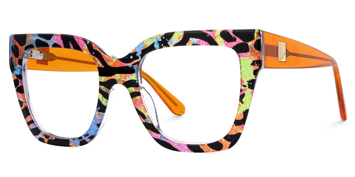 Affordable Leopard Print Frame Ruby Square Glasses | Zeelool3