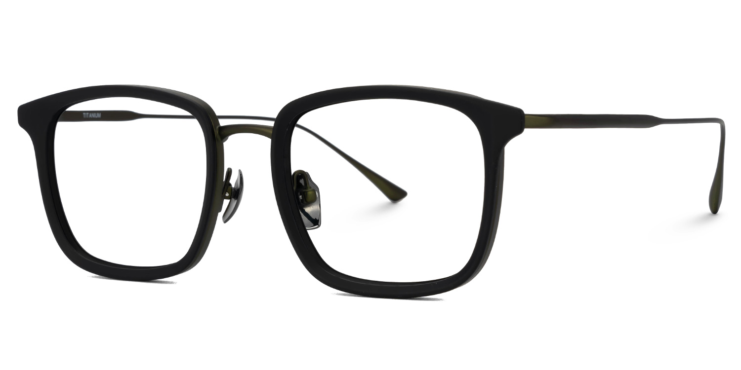 Gonzales Titanium Black Frame Glasses with Square Shape | Zeelool1