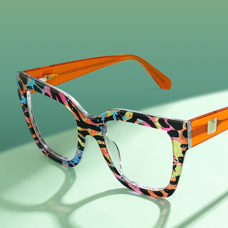 Affordable Leopard Print Frame Ruby Square Glasses | Zeelool5