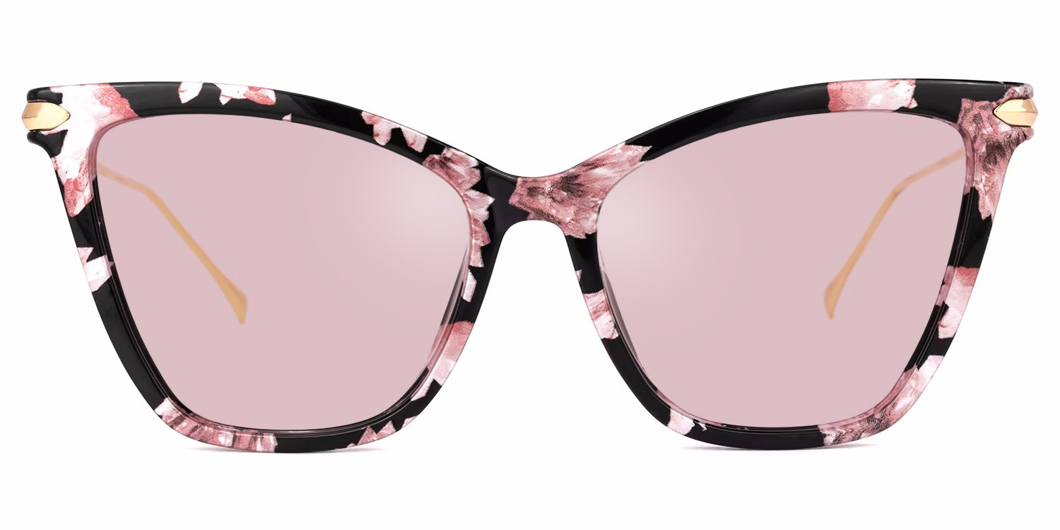 Hilary Butterfly Pink Floral Sunglasses | Zeelool Glasses0